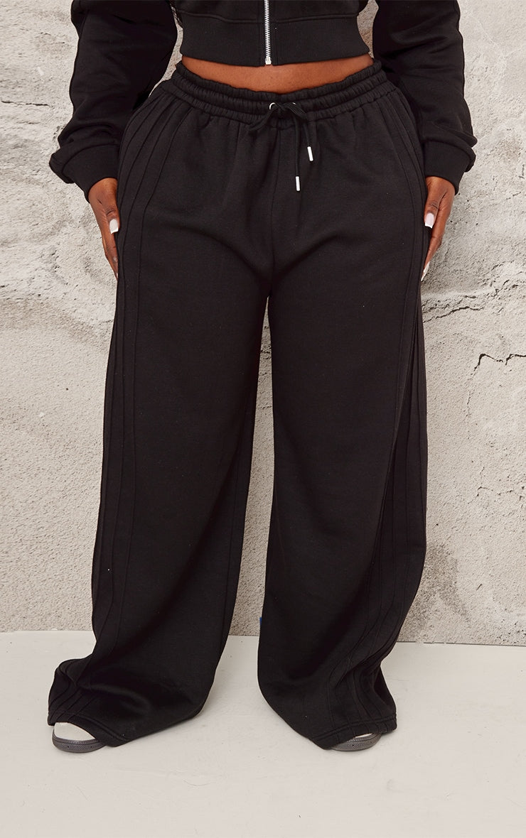 Seam Detail Wide Leg Joggers- Plus