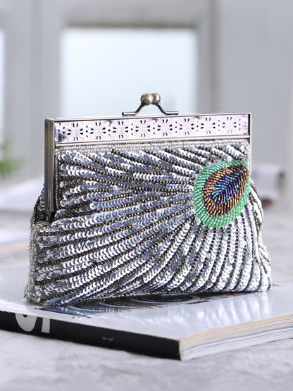 Urban Geometric Sequined Handbag