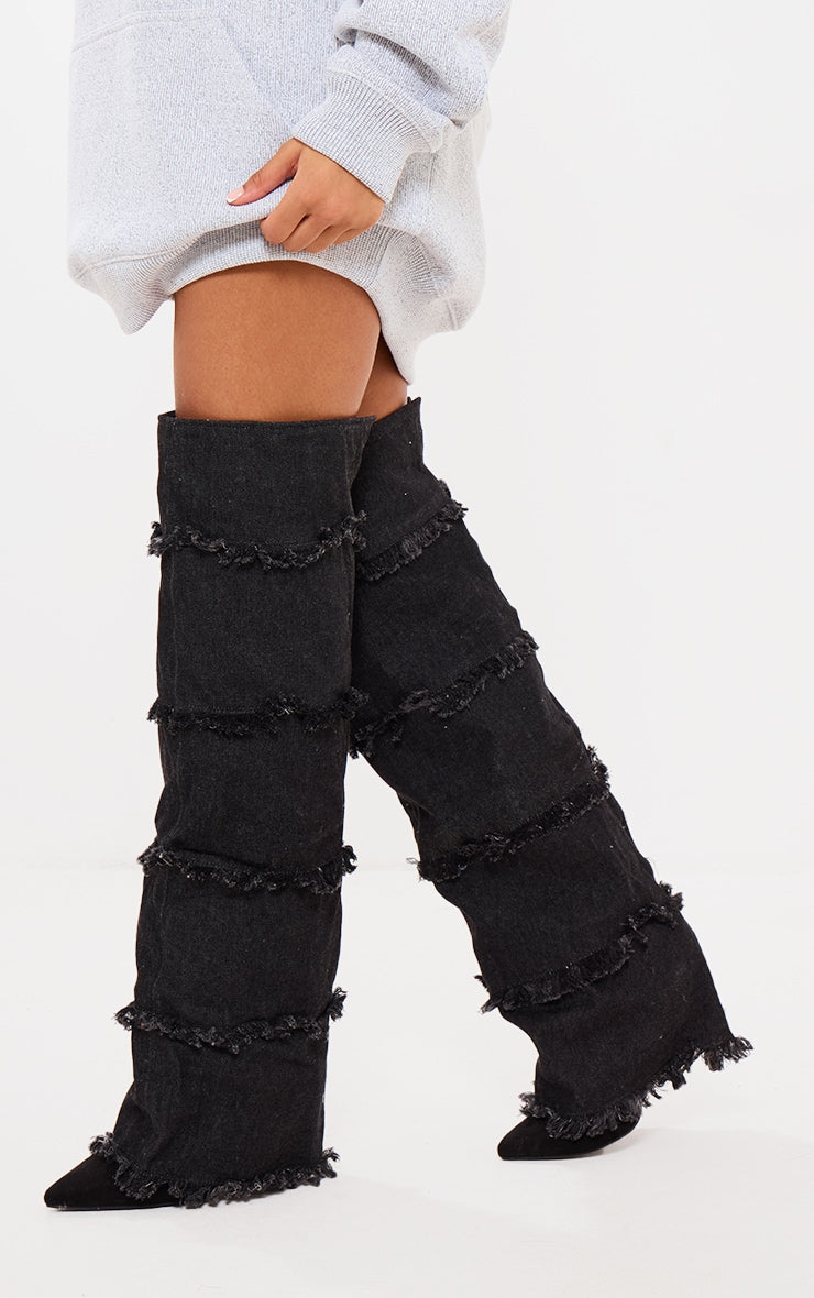 Point Toe Fold - Over The Knee High Heeled Boots