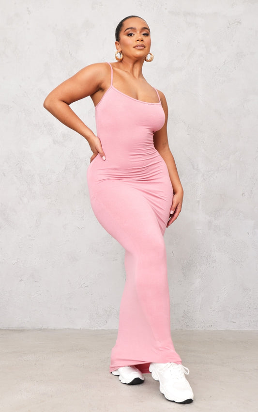 Rose Jersey Strappy Maxi Dress